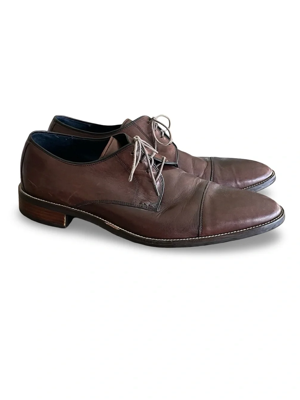 Cole Hagan Men's Brown Leather Cap-Toe Derby Shoes Sz 13